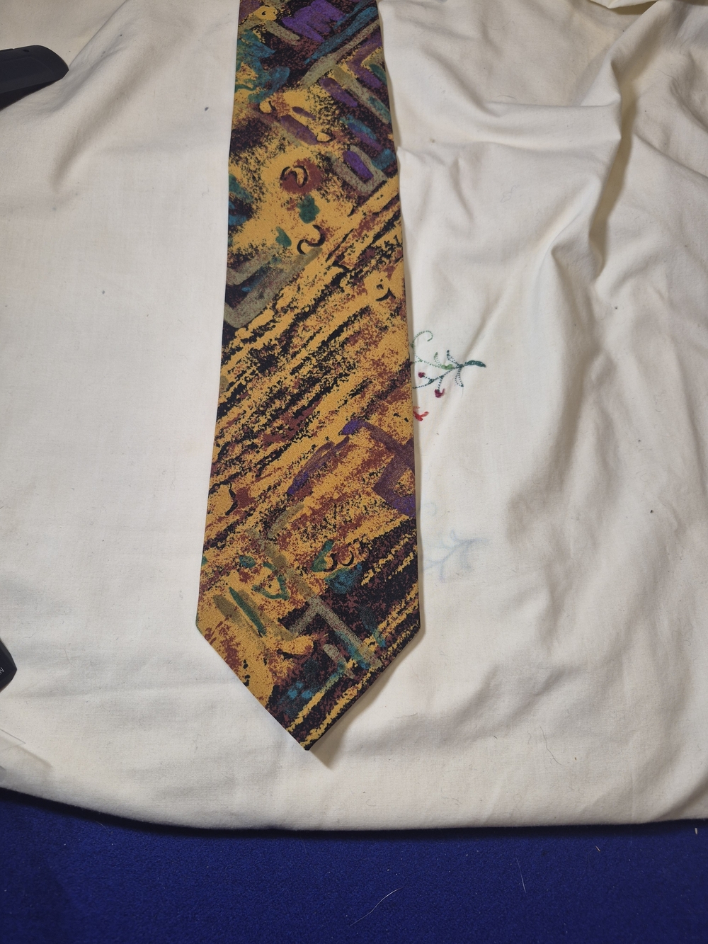 Milano Abstract Gold and Purple Pattern Tie